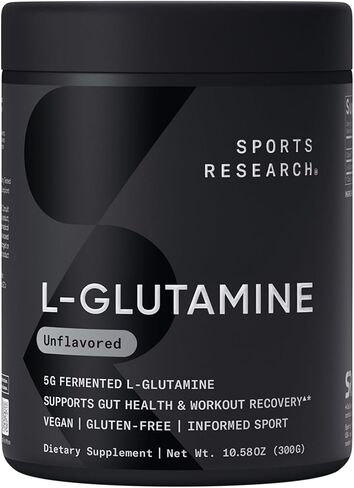 Sports Research L-Glutamine - Workout Recovery, Immune Health & Gut Health Support - 5 G Per Serving - 17.64 Oz in Saudi Arabia