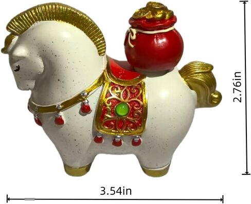 Dlounery Chinese Lucky Horse Decor Blessing Bag Home Decor, Cultural Fusion Home Accent for Desktop Decoration (3.54x2.76 Inch) in Saudi Arabia