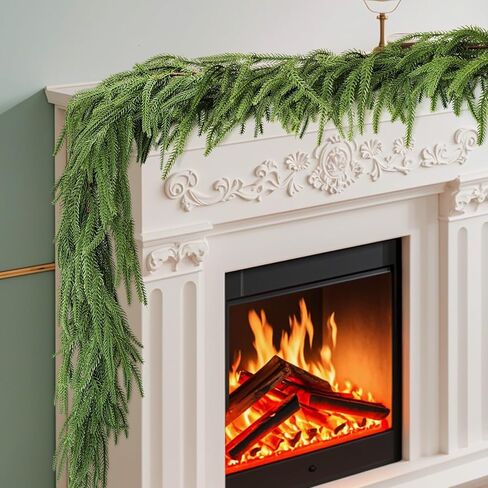 Norfolk Pine Garland Christmas Garland Set -2X 6FT Realistic Artificial Cedar Garland Christmas Greenery for Mantle, Staircase, Indoor/Outdoor Holiday Decor Lush Evergreen (2, 6 FT) in Saudi Arabia