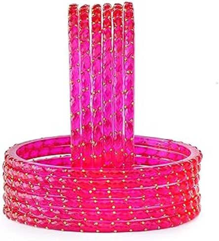 Shemass Raindrop Glass Bangles Set For Women & Girls | Trendy Transparent Crystal Glass Bangles | in Saudi Arabia