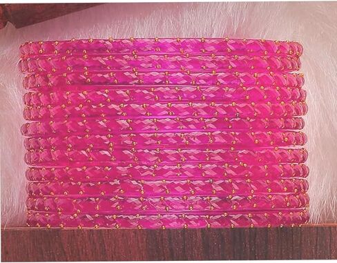 Shemass Raindrop Glass Bangles Set For Women & Girls | Trendy Transparent Crystal Glass Bangles | in Saudi Arabia