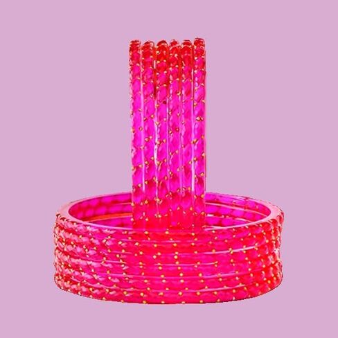 Shemass Raindrop Glass Bangles Set For Women & Girls | Trendy Transparent Crystal Glass Bangles | in Saudi Arabia