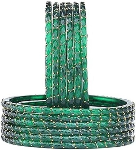 Shemass Raindrop Glass Bangles Set For Women & Girls | Trendy Transparent Crystal Glass Bangles | in Saudi Arabia