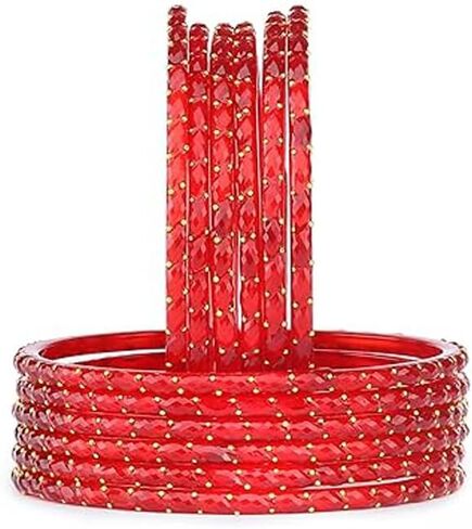 Shemass Raindrop Glass Bangles Set For Women & Girls | Trendy Transparent Crystal Glass Bangles | in Saudi Arabia