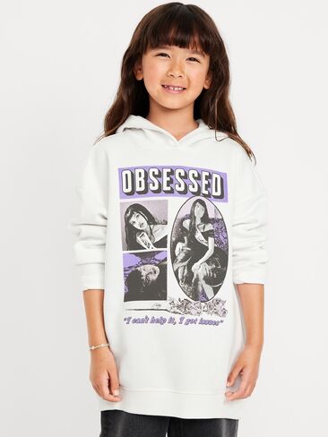 بلوفر هودي بغطاء للرأس برسومات كبيرة الحجم للفتيات من Old Navy Olivia Rodrigo™ - زنابق بيضاء in Saudi Arabia
