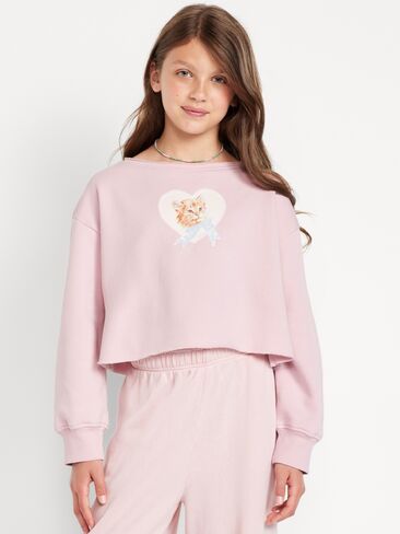 سويت شيرت جرافيك برقبة قارب للفتيات من Old Navy - FAIRYTALE ROSE in Kuwait