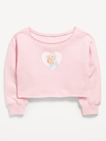 سويت شيرت جرافيك برقبة قارب للفتيات من Old Navy - FAIRYTALE ROSE in Kuwait