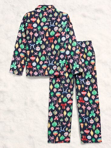 Old Navy Printed Gender-Neutral Button-Front Pajama Set for Kids - Ornaments (Match The Fam!) in Saudi Arabia