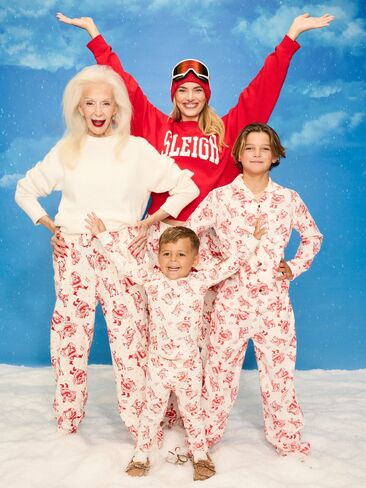 Old Navy Printed Gender-Neutral Button-Front Pajama Set for Kids - Santa and Reindeer (Match The Fam!) in Saudi Arabia