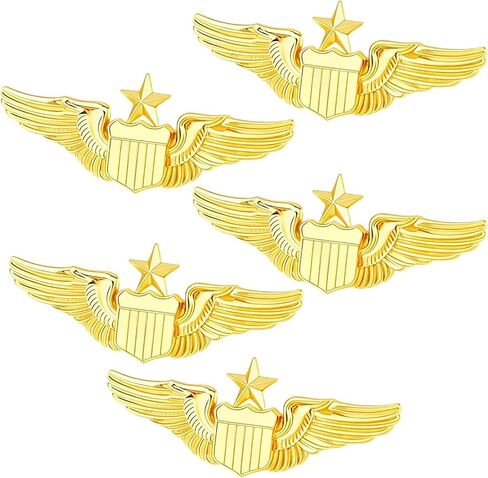 BFRAHD 5Pcs Gold Pilot Wing Pins for Aviators,Flight Attendants Design for Uniforms,Jackets,Hats Ideal for Top Gun Style,Graduation Gifts and Costume Accessories in Saudi Arabia