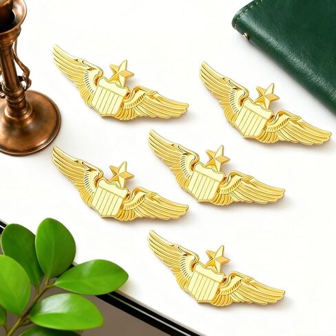 BFRAHD 5Pcs Gold Pilot Wing Pins for Aviators,Flight Attendants Design for Uniforms,Jackets,Hats Ideal for Top Gun Style,Graduation Gifts and Costume Accessories in Saudi Arabia