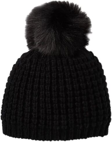 Kyi Kyi Women's Faux Fur Pompom Classic Beanie One Size in Saudi Arabia