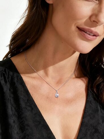 NORBU Moissanite Necklace for Women, 1 CT D Color VVS1 Clarity Round Cut, 925 Sterling Silver Heart Necklace with 18K White Gold Plated, Jewelry Gift for Wedding Anniversary Birthday Christmas Valentine's Day in Saudi Arabia