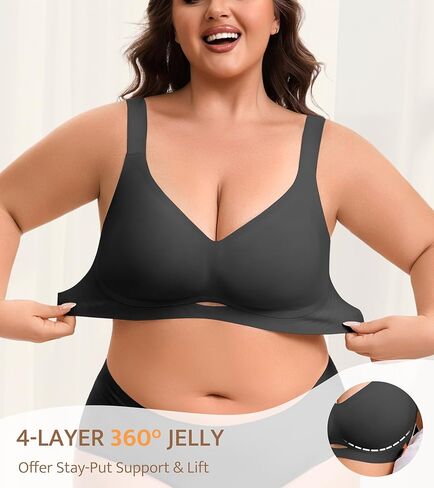 Wireless Plus Size Bas for Women No Underwire Jelly Full Coverage Womens Bra Comfortable for Back Fat in Saudi Arabia