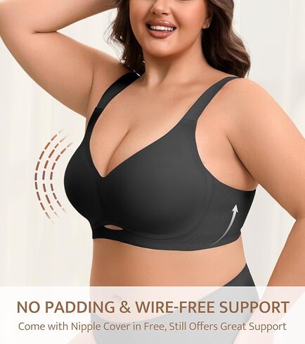 Wireless Plus Size Bas for Women No Underwire Jelly Full Coverage Womens Bra Comfortable for Back Fat in Saudi Arabia