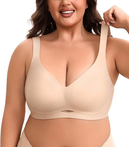 Wireless Plus Size Bas for Women No Underwire Jelly Full Coverage Womens Bra Comfortable for Back Fat in Saudi Arabia