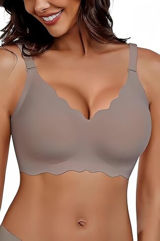 Jelly Wireless Bras Scalloped Push Up Bralettes No Underwire Supportive Tshirt Bra Seamless Comfortable Everyday in Saudi Arabia