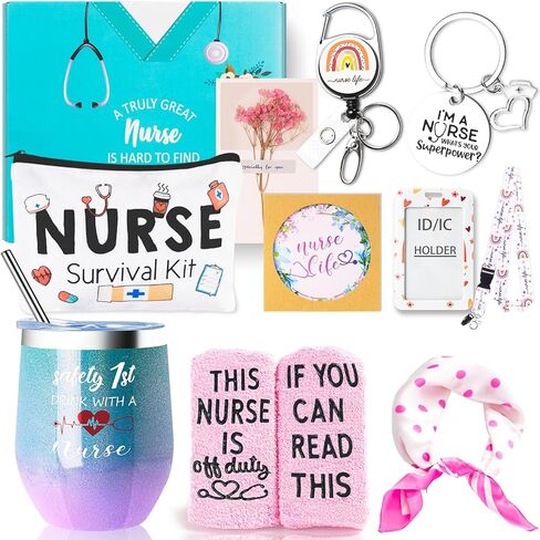 Nurse Gifts for Women Female, Nurs Appreciation Gift Set School Nurs Gifts Nurses Week Gift Set Graduation Gfts Christmas Gifs Nurse Practitioner Gif with Canvas Tote Bag Tumbler Socks Candle in Saudi Arabia