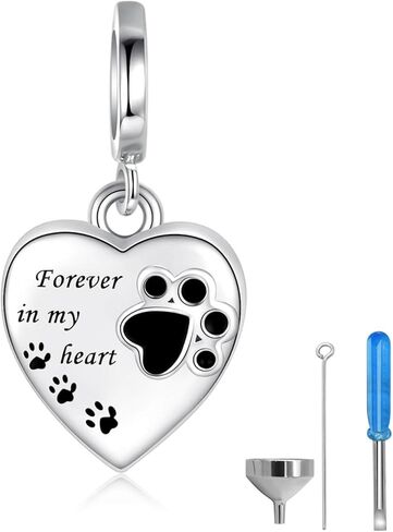 Sterling Silver Urn Charms for Ashes Cremation Charm for Women Fit Bracelet Heart Bead Memorial Keepsake Pendant Cremation Jewelry for Women in Kuwait