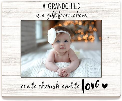 Beliran New Grandparent Gifts Picture Frame 5x7, First Time Grandparent Gifts Photo Frame, Grandparents Baby Announcement, A Grandchild is A Gift Wooden Picture Photo Frames for Desk Home Room Decor in Saudi Arabia