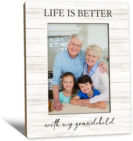 Beliran New Grandparent Gifts Picture Frame 5x7, First Time Grandparent Gifts Photo Frame, Grandparents Baby Announcement, A Grandchild is A Gift Wooden Picture Photo Frames for Desk Home Room Decor in Saudi Arabia