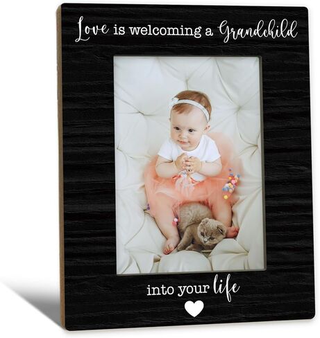 Beliran New Grandparent Gifts Picture Frame 5x7, First Time Grandparent Gifts Photo Frame, Grandparents Baby Announcement, A Grandchild is A Gift Wooden Picture Photo Frames for Desk Home Room Decor in Saudi Arabia
