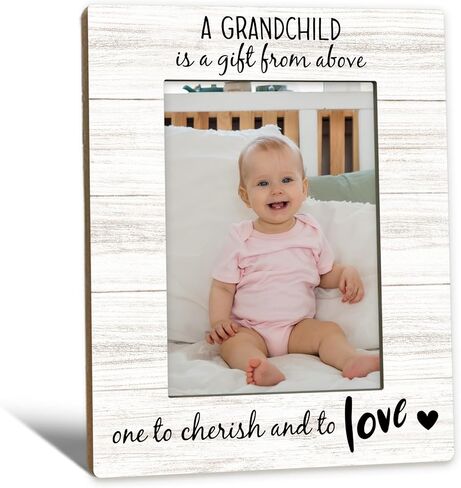Beliran New Grandparent Gifts Picture Frame 5x7, First Time Grandparent Gifts Photo Frame, Grandparents Baby Announcement, A Grandchild is A Gift Wooden Picture Photo Frames for Desk Home Room Decor in Saudi Arabia