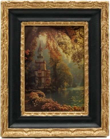 إطار صورة عتيق صغير مقاس 5x7 من EvruCexul - إطار صورة عتيق مقاس 5x7، وإطارات عتيقة أنيقة مقاس 5x7، وإطارات ملصقات فيكتورية مزخرفة مقاس 5 × 7 مع واجهة زجاجية لعرض الصور على سطح الطاولة والتعليق على الحائط (ذهب أخضر بحيرة) in Kuwait