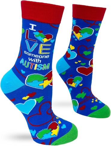 Fabdaz I Love Someone With Autism Women's Crew Socks in Saudi Arabia