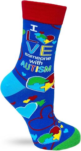 Fabdaz I Love Someone With Autism Women's Crew Socks in Saudi Arabia