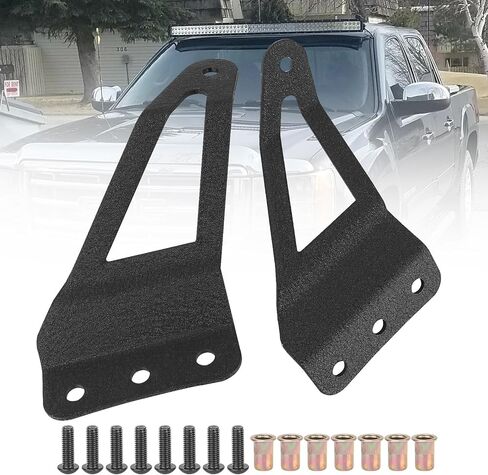 54" LED Windshield Brackets at Upper Windshield Roof Cab Compatible with 1999-2006 Chevy Silverado/GMC Sierra1500-70514 - 2Pcs, Black in Saudi Arabia