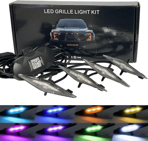 SOCAL-LED LIGHTING LED Grille Lights for Trucks 8Pcs Surface Mount Emergency Harzard Warning Strobe Light Kit 12-24V Super Bright Amber White LED 14 Flashing Pattern with Control Box in Saudi Arabia
