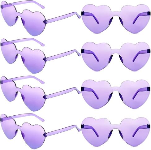 ayigu Heart Shaped Sunglasses for Women Trendy Heart Sunglasses Rimless Transparent Glasses Colorful Rave Party Favors in Saudi Arabia