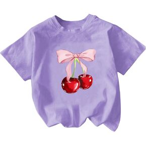 WDIRARA Girl's Leopard Graphic T Shirt Crew Neck Short Sleeve Tee Shirts Cute Tops in Saudi Arabia