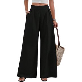 SOLY HUX Women's Wide Leg Pants High Waisted Baggy Dressy Casual Pants Trousers with Pockets in Kuwait