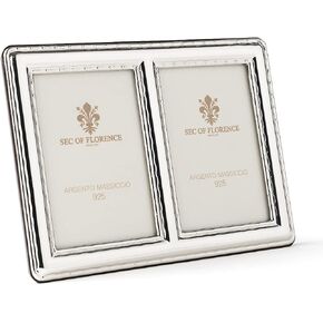 Hallmarked Solid Sterling Silver 925 Photo Picture Frame with Mahogany Wood Back 7377/6x9 DOPPIA in Saudi Arabia