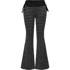 RoseSeek Women's Striped Bell Bottoms Side Drawstring Flare Leggings Low Rise Pants in Kuwait