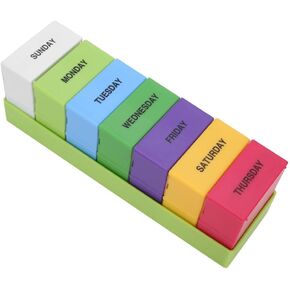 Large Capacity Weekly Medicine Organizer Seven Color Rectangular Pill Storage Box in Kuwait