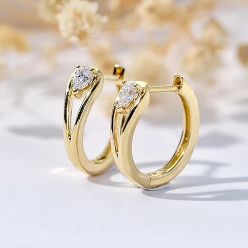 Pear Cubic Zirconia Hoop Earrings for Women Fashion Versatile Accessories in Saudi Arabia