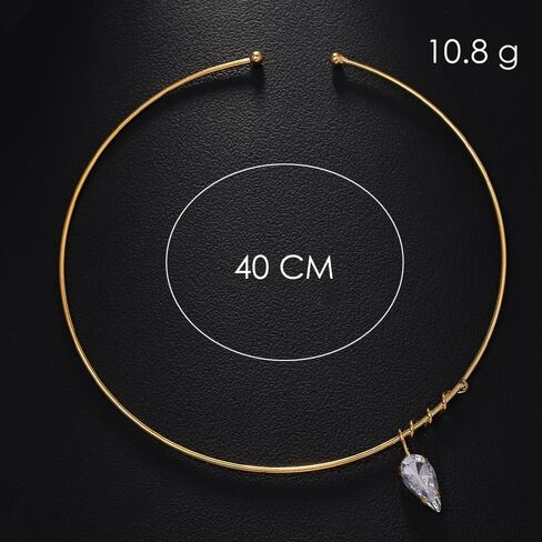 XSBODY دمعة قلادة الذهب الكفة المختنق قلادة قابل للتعديل موضة حجر الراين طوق مجوهرات للنساء مجوهرات غير تشويه in Kuwait