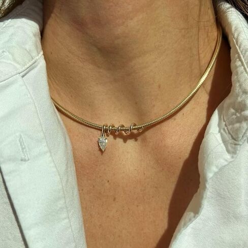 XSBODY دمعة قلادة الذهب الكفة المختنق قلادة قابل للتعديل موضة حجر الراين طوق مجوهرات للنساء مجوهرات غير تشويه in Kuwait