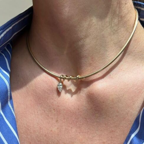 XSBODY دمعة قلادة الذهب الكفة المختنق قلادة قابل للتعديل موضة حجر الراين طوق مجوهرات للنساء مجوهرات غير تشويه in Kuwait
