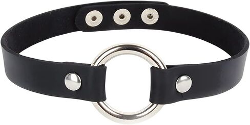 CALFOVERA Black PU Leather Choker for Women Cross Pendant Adjustable Leather Collar Chain Punk Gothic Style Circle Short Necklace with Rivet for Costume Jewelry Christmas Party Cosplay Gift in Saudi Arabia