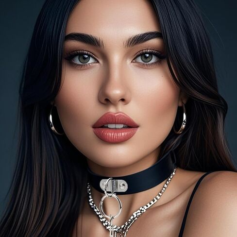 YIMPAFOOK Choker Necklace for Women Collar and Leash Set for Cosplay, Goth Punk Rave Accessories Gothic Jewelry Dresses Sexy Collar for Girls in Saudi Arabia