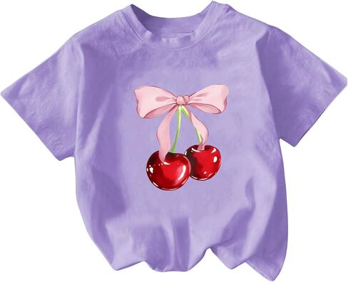 WDIRARA Girl's Leopard Graphic T Shirt Crew Neck Short Sleeve Tee Shirts Cute Tops in Saudi Arabia