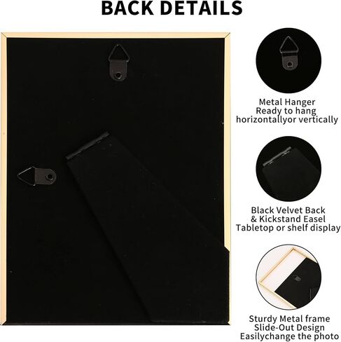 3.5x5 inch Gold Metal Picture Frames 2-Pack,Thin Edge Beading Minimalist Design Photo Frames 5x3.5'' with HD-Tempered Glass -Velvet Back,Tabletop & Wall Mount Frames in Saudi Arabia