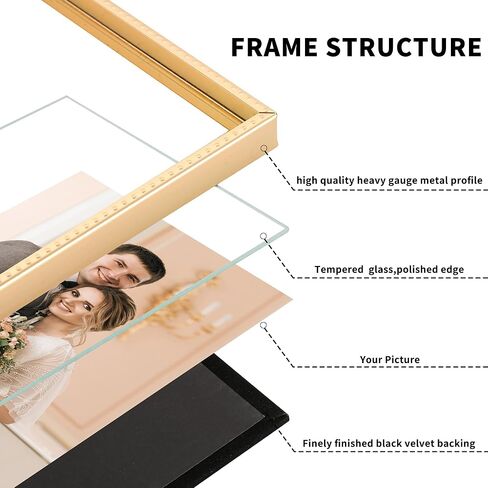 3.5x5 inch Gold Metal Picture Frames 2-Pack,Thin Edge Beading Minimalist Design Photo Frames 5x3.5'' with HD-Tempered Glass -Velvet Back,Tabletop & Wall Mount Frames in Saudi Arabia