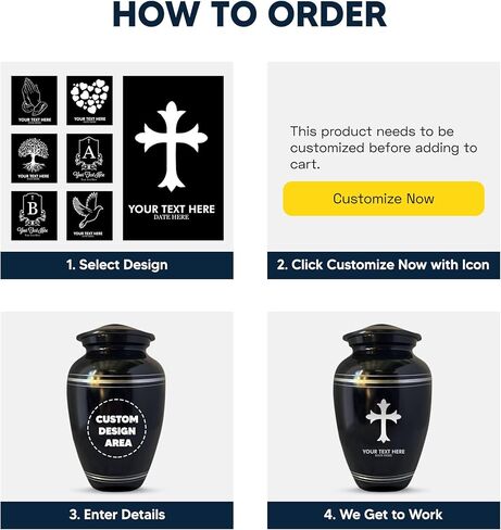 Personalized Human Cremation Urn for Adult Ashes Men & Women - Engraved Aluminum Urn with Name and Funny Humorous Handle with care Contents Grumpy Design- Urn for Human Remains | Black with Silver Rim in Saudi Arabia