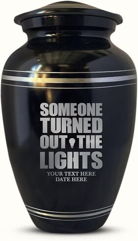 Personalized Human Cremation Urn for Adult Ashes Men & Women - Engraved Aluminum Urn with Name and Funny Humorous Handle with care Contents Grumpy Design- Urn for Human Remains | Black with Silver Rim in Saudi Arabia