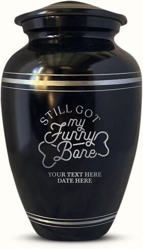 Personalized Human Cremation Urn for Adult Ashes Men & Women - Engraved Aluminum Urn with Name and Funny Humorous Handle with care Contents Grumpy Design- Urn for Human Remains | Black with Silver Rim in Saudi Arabia